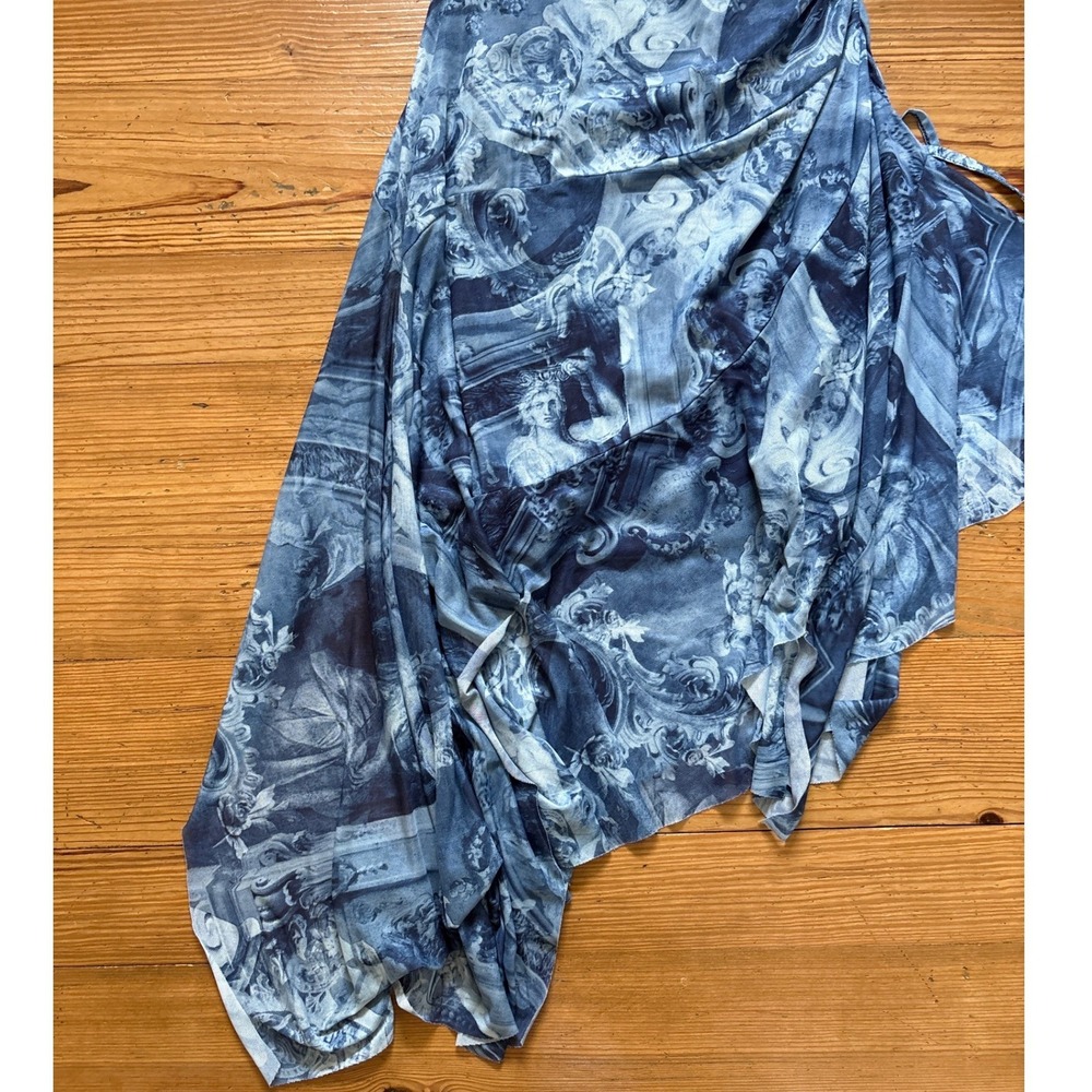 Almost Famous Dress Womens Blue Renaissance Mesh‎ Handkerchief SIZE L - Picture 2 of 7